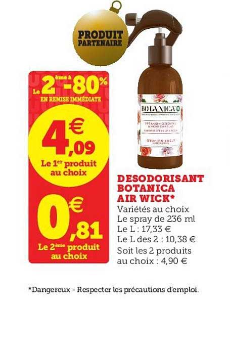 Desodorisant Botanica Air Wick Le 2ème à -80% En Remise Immédiate