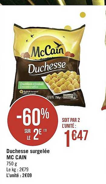 duchesse surgelée mc cain