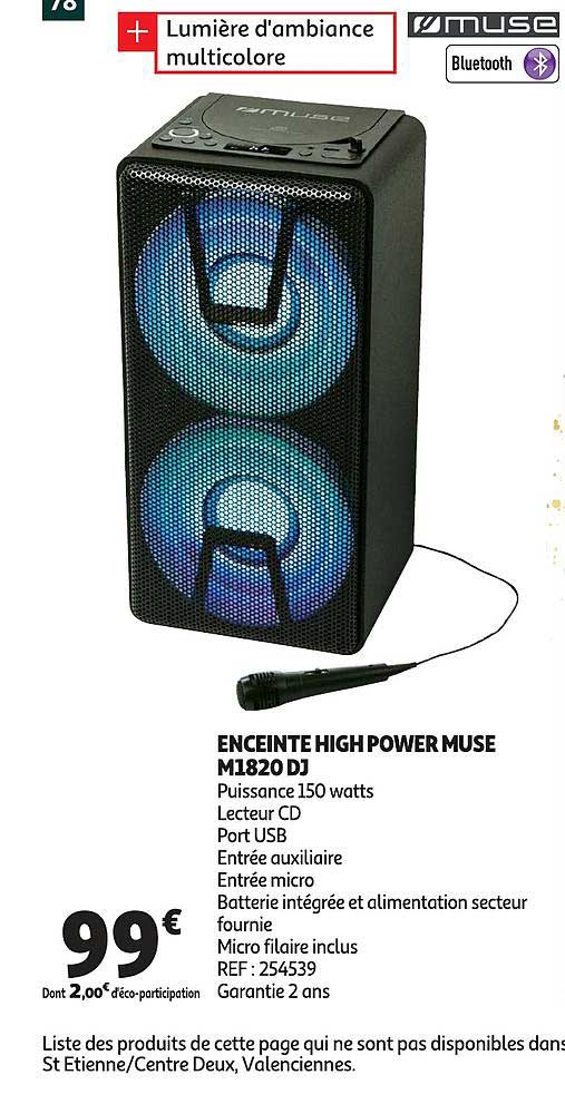 enceinte high power muse m1820 dj
