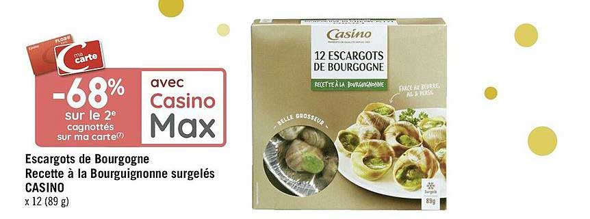 escargots de bourgogne recette à la bourguignonne surgelés casino