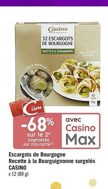 escargots de bourgogne recette à la bourguignonne surgelés casino