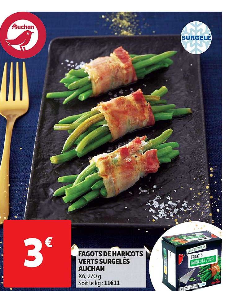 fagots de haricots verts surgelés