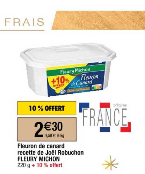 fleuron de canard recette de joël robuchon fleury michon