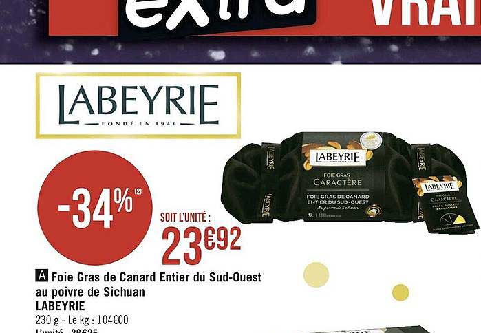 foie gras de canard entier du sud-ouest au poivre de sichuan labeyrie