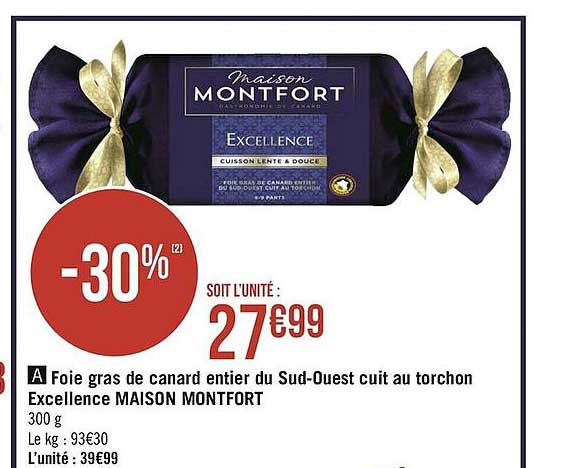 foie gras de canard entier du sud-ouest cuit au torchon excellence maison montfort