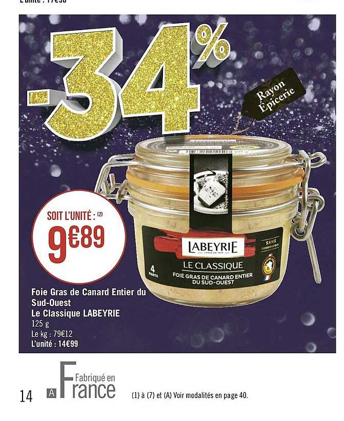 Foie Gras De Canard Entier Du Sud-ouest Le Classique Labeyrie