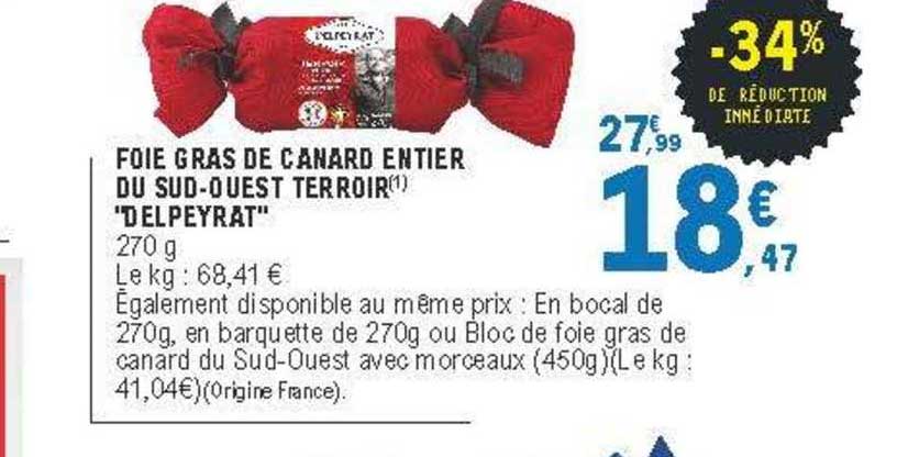 foie gras de canard entier du sud-ouest terroir "delpeyrat"