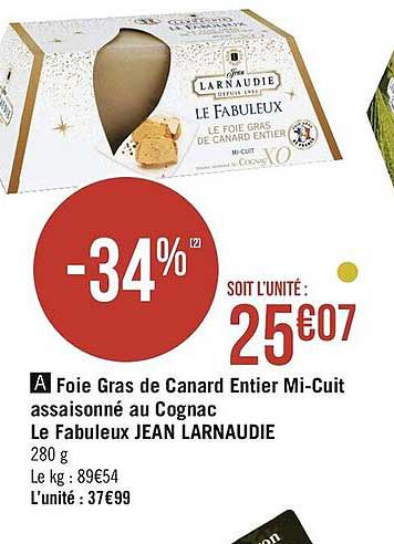 foie gras de canard entier mi-cuit assaisonné au cognac le fabuleux jean larnaudie