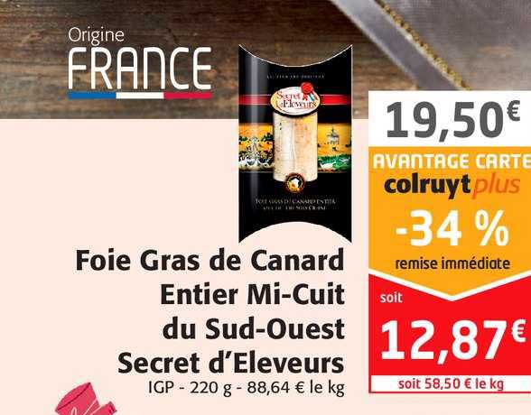 foie gras de canard entier mi-cuit du sud-ouest secret d'éleveurs