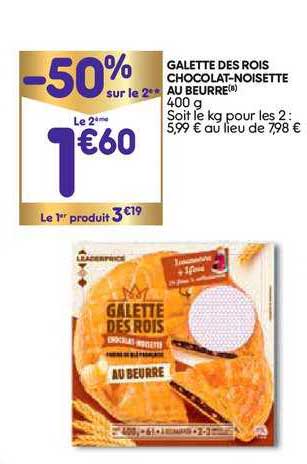 galette des rois chocolat noisette au beurre