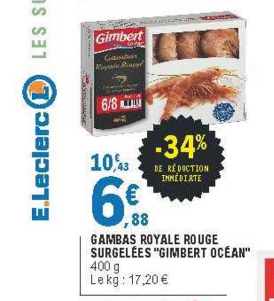 gambas royale rouge surgelées "gimbert océan"