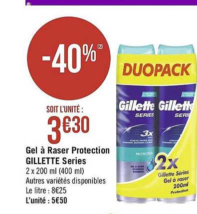 gel à raser protection gillette series