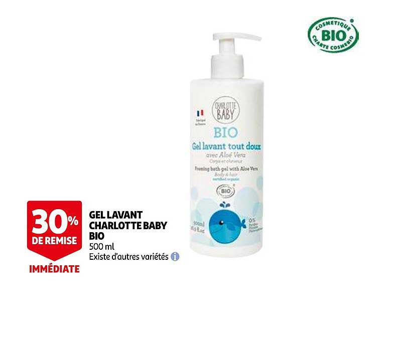 gel lavant charlotte baby bio 30% de remise immédiate