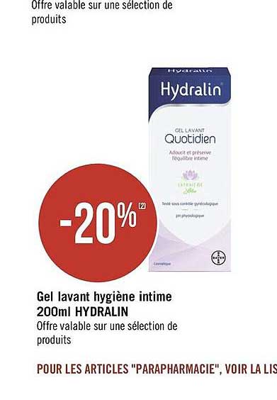 Gel Lavant Hygiène Intime 200ml Hydralin