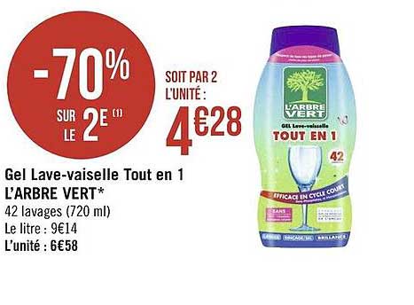 gel lave-vaisselle tout en 1 l'arbre vert