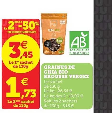 graines de chia bio brousse vergez le 2ème à -50% en remise immédiate