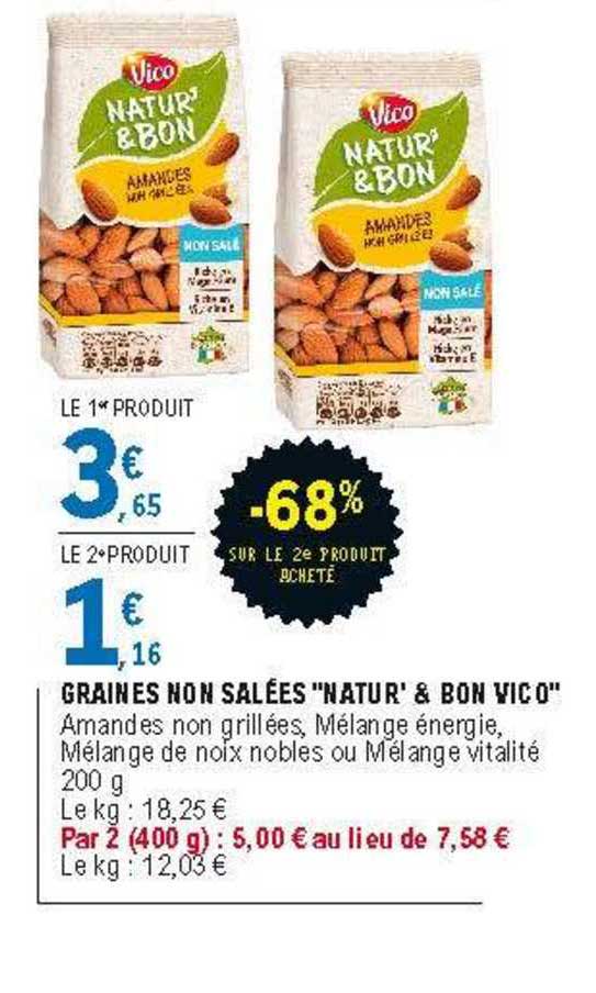 graines non salées "nature' & bon vico"