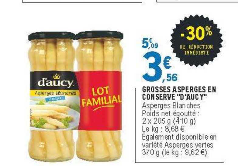 grosses asperges en conserve "d'aucy"