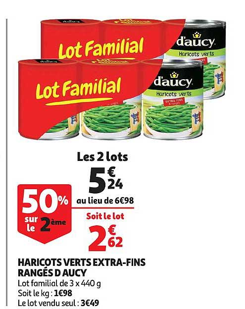 haricots verts extra-fins rangés d'aucy