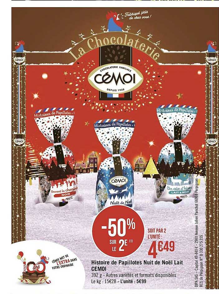histoire de papillotes nuit de noël lait cémoi