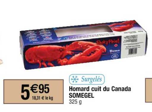 homard cuit du canada somegel