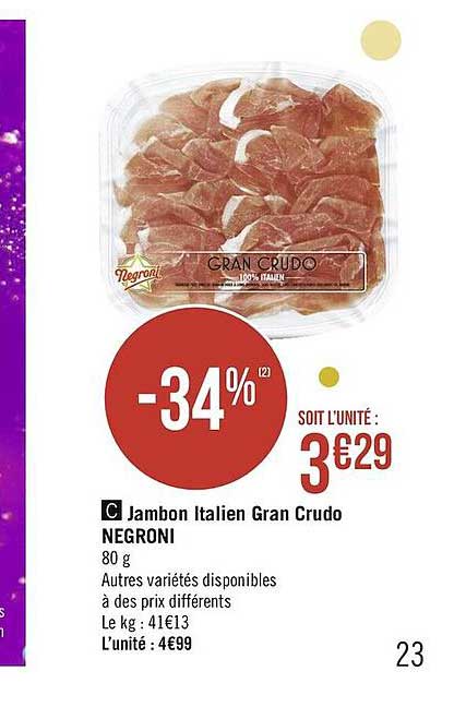 jambon italien grand crudo negroni