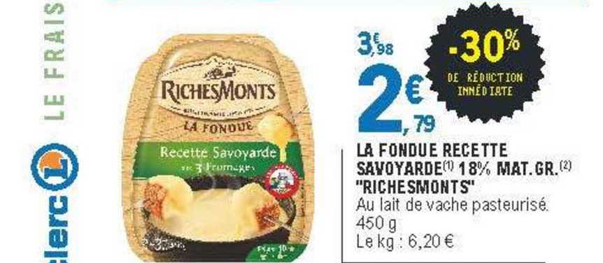 la fondue recette savoyarde 18% mat.gr. "richesmonts"