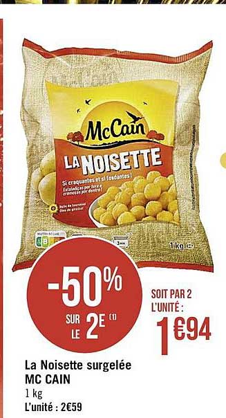 la noisette surgelée mc cain