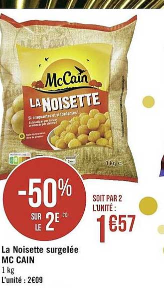 la noisette surgelée mc cain