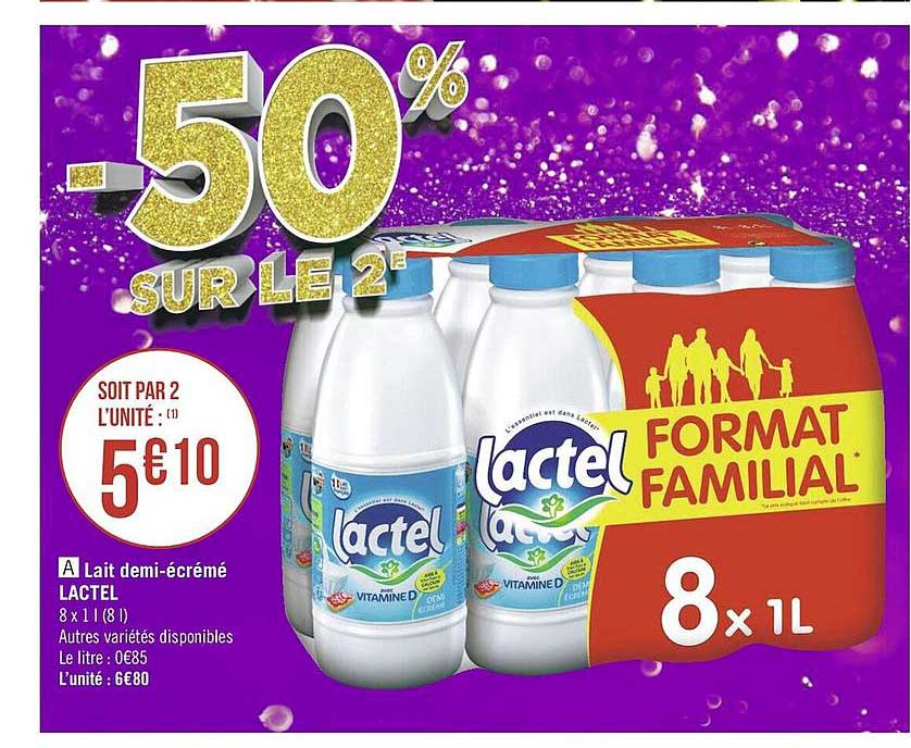 lait demi-écrémé lactel