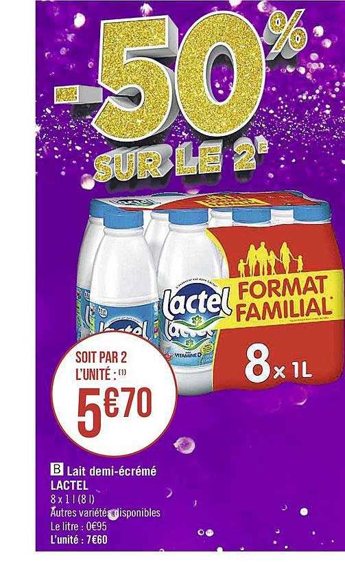 lait demi-écrémé lactel