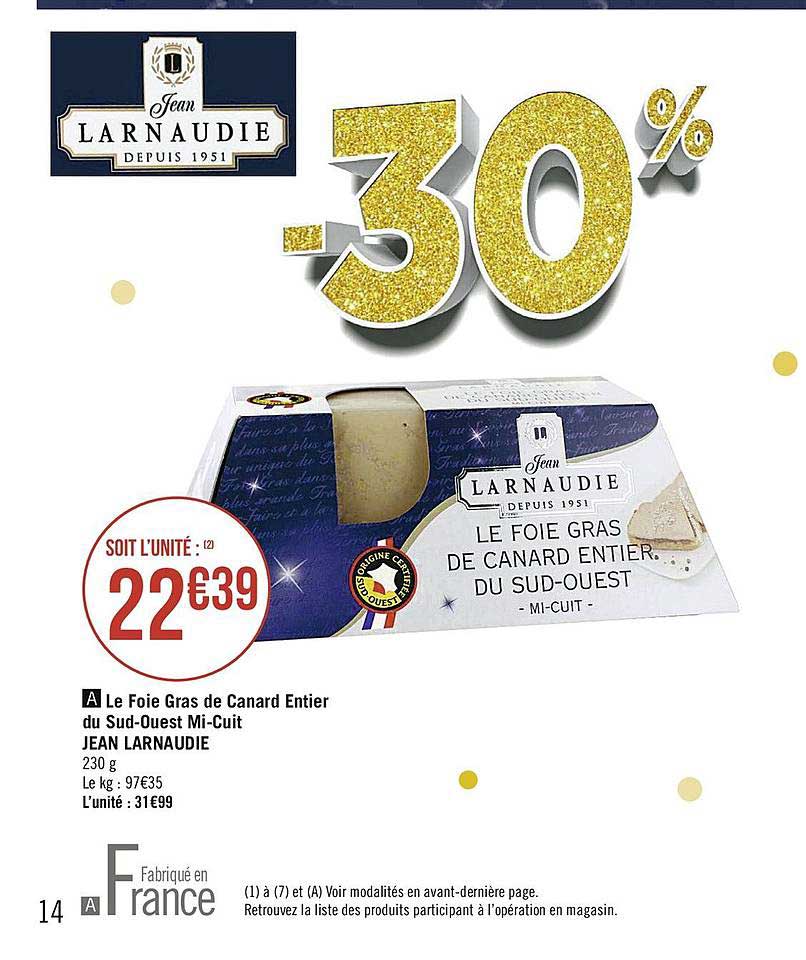 le foie gras de canard entier du sud ouest mi cuit jean larnaudie