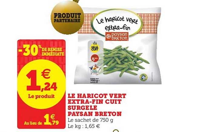 le haricot vert extra fin cuit surgelé paysan breton -30% de remise immédiate