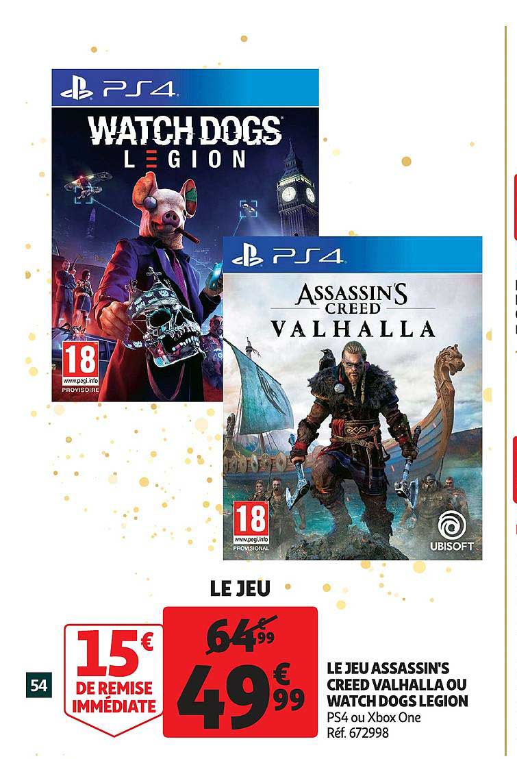 le jeu assassin's creed valhalla ou watch dogs legion