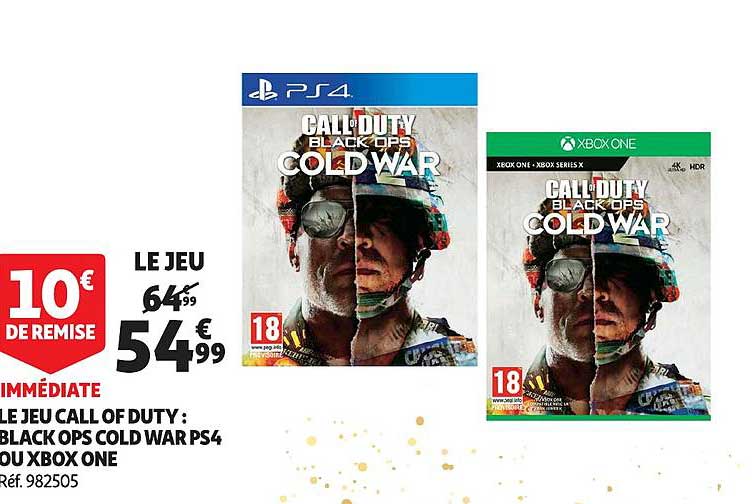 le jeu call of duty : black ops cold war ps4 ou xbox one