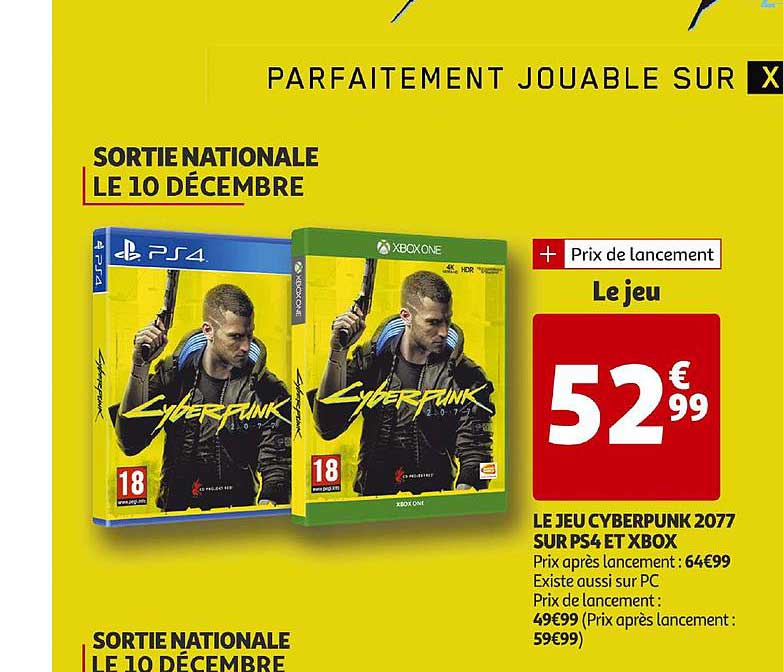 le jeu cyberpunk 2077 sur ps4 et xbox