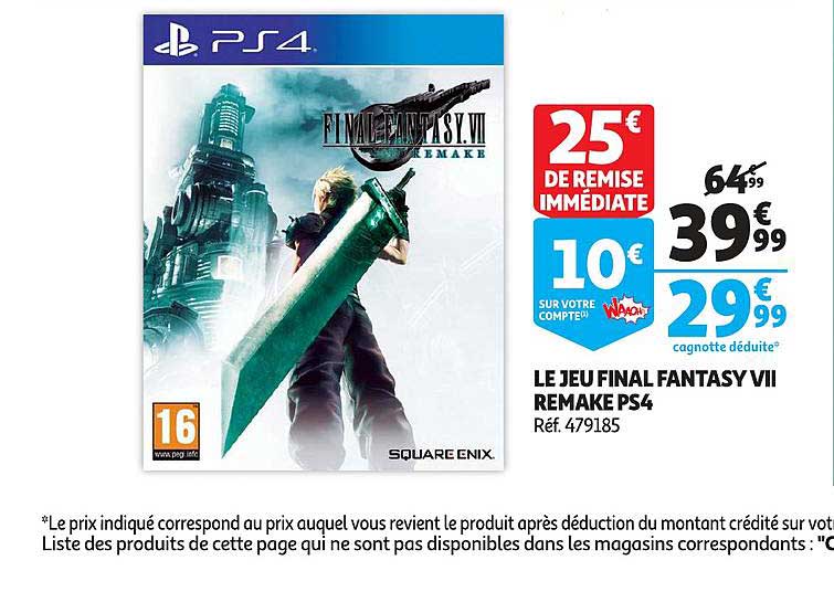 le jeu final fantasy vii remake ps4