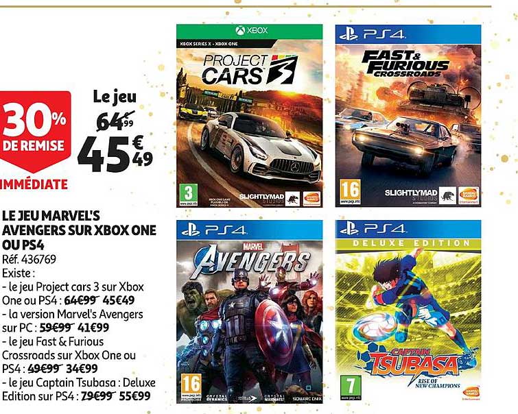 le jeu marvel's avengers sur xbox one ou ps4