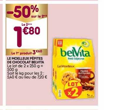 Le Moelleux Pépites De Chocolat Belvita