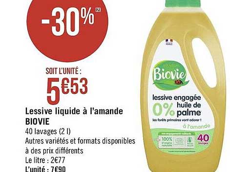 Lessive Liquide à L'amande Biovie