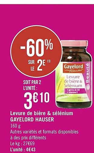 levure de bière & sélénium gayelord hauser