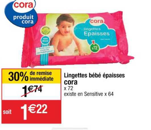 lingettes bébé épaisses cora