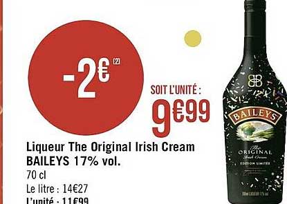 liqueur the original irish cream baileys 17% vol.