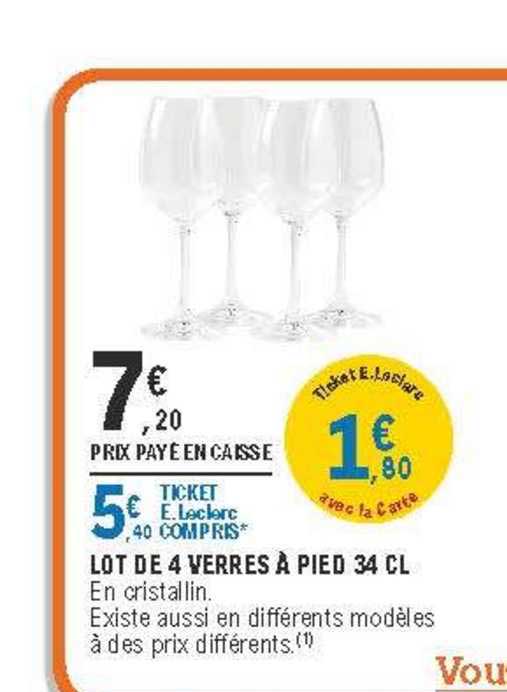 Lot De 4 Verres à Pied 34 Cl