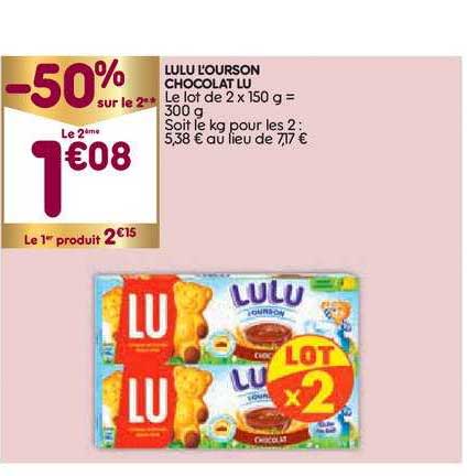 Lulu L'ourson Chocolat Lu