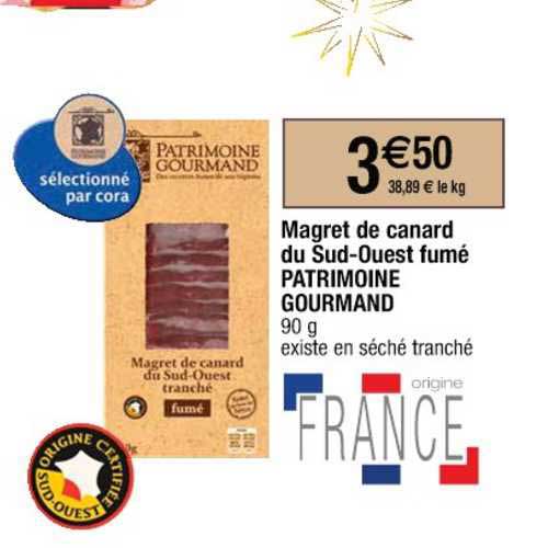 magret de canard du sud-ouest fumé patrimoine gourmand