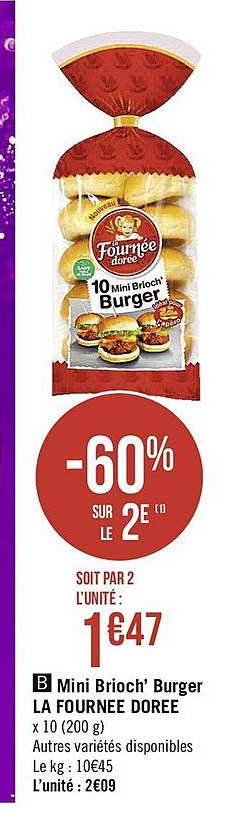 Mini Brioch' Burger La Fournée Dorée