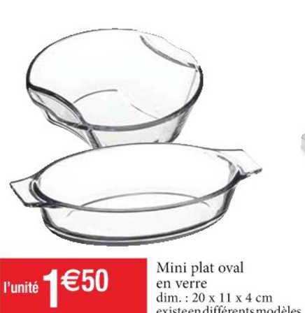 mini plat oval en verre