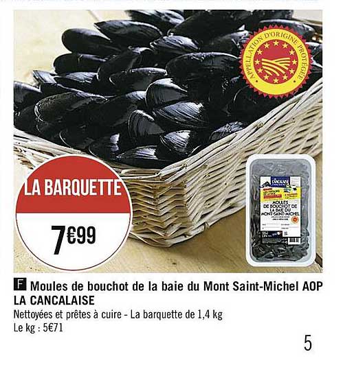 moules de bouchot de la baie du mont saint-michel aop la cancalaise