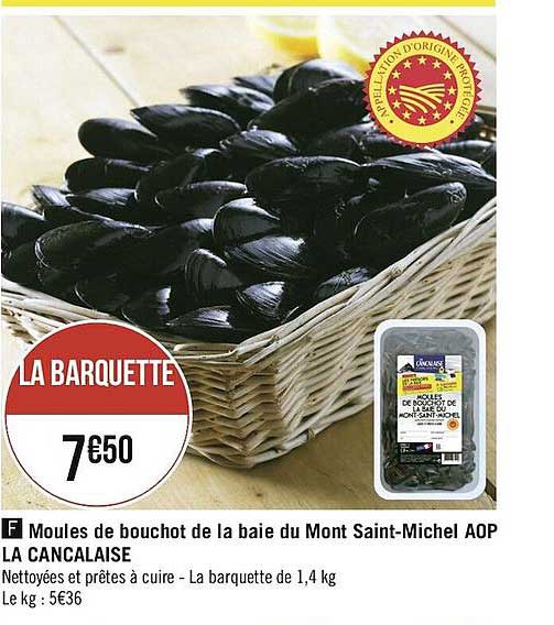 moules de bouchot de la baie du mont saint-michel aop la cancalaise
